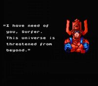 une photo d'Ã©cran de Silver Surfer sur Nintendo Nes